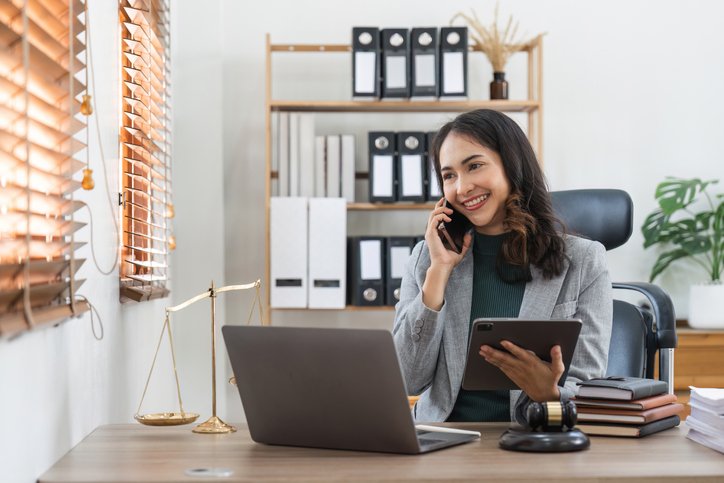 Project manager working in an office